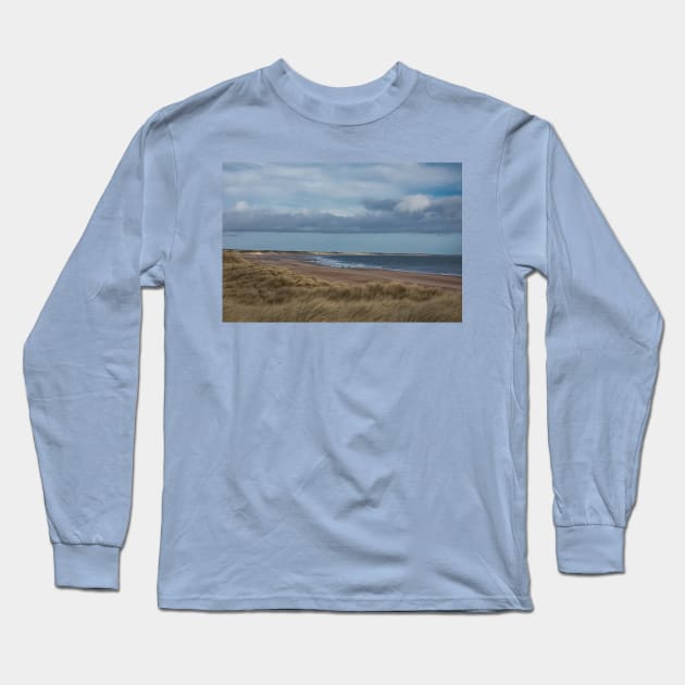 Windy Day at Druridge Bay Long Sleeve T-Shirt by Violaman